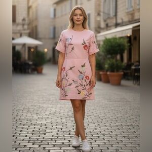 Famn Mon Pink Floral
Embroidered Cotton